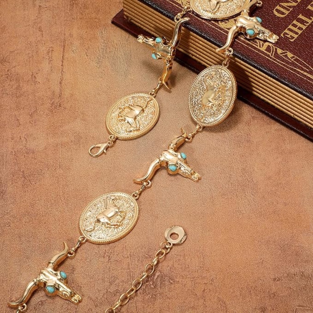 THUNDERBIRD CONCHO WESTERN SILVER BELT ADJUSTABLE BUCKLE MENS WOMENS NWT